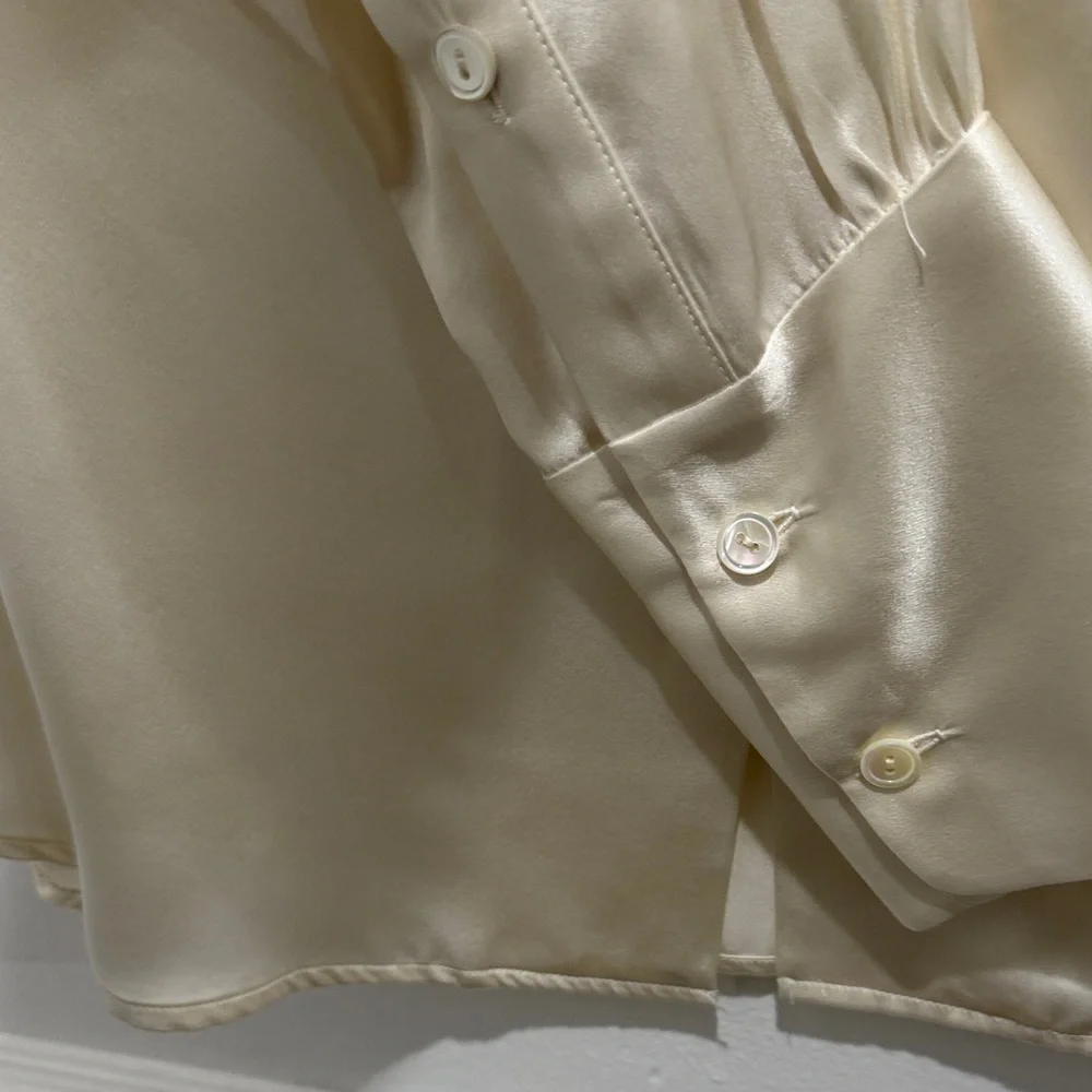 Nili Lotan Cream Silk Blouse - Picture 3 of 4
